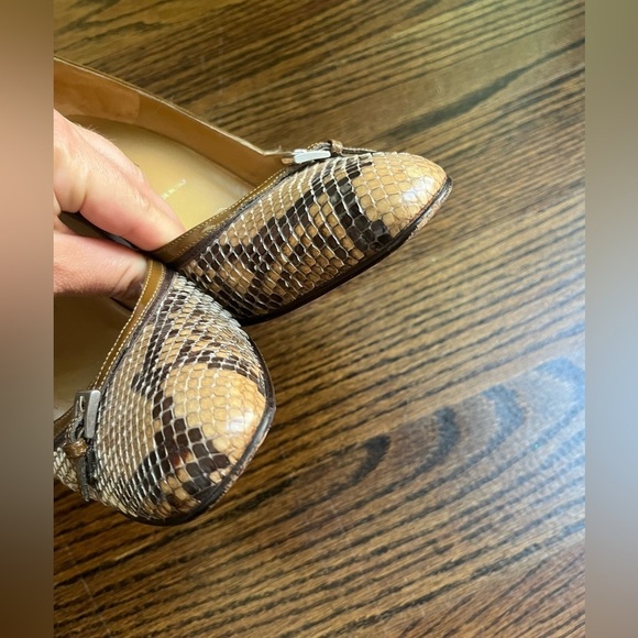 Prada Womens Snakeskin Leather Stiletto High Heels Buckle Shoes Sz. 38 brown tan - Picture 8 of 11